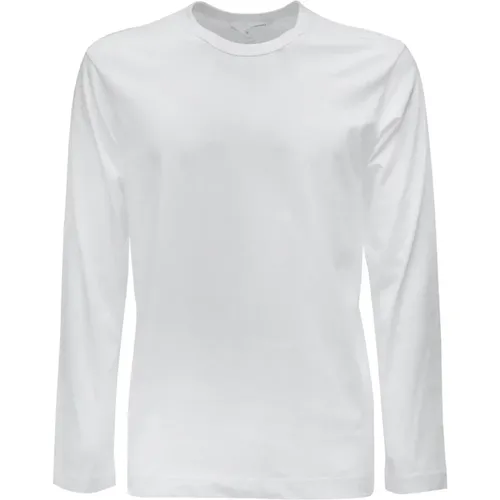 Weiße Langarm-Logo-T-Shirt , Herren, Größe: L - Comme des Garçons - Modalova
