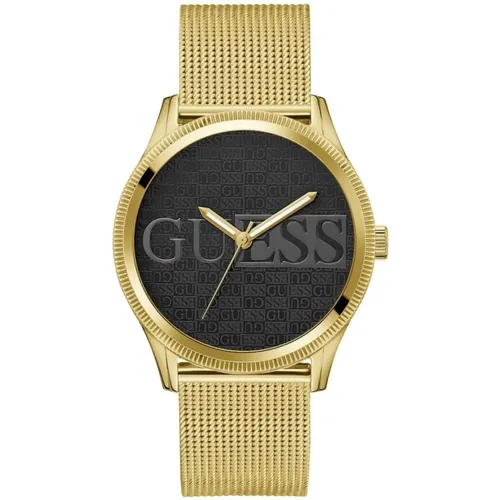 Reputation Gold Black Stainless Steel Watch , male, Sizes: ONE SIZE - Guess - Modalova