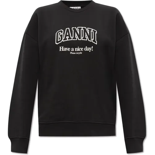 Sweatshirt mit Logo , Damen, Größe: 2Xl/3Xl - Ganni - Modalova