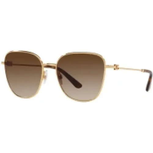 Elegante Metall-Sonnenbrille mit braunen Verlaufsgläsern - Dolce & Gabbana - Modalova