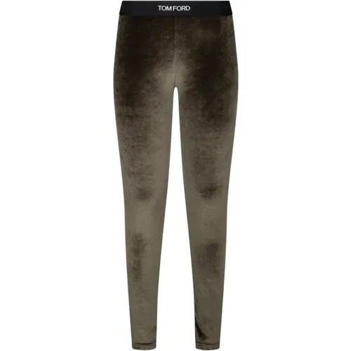 Moss Velour Leggings , female, Sizes: M, L, XS, S - Tom Ford - Modalova