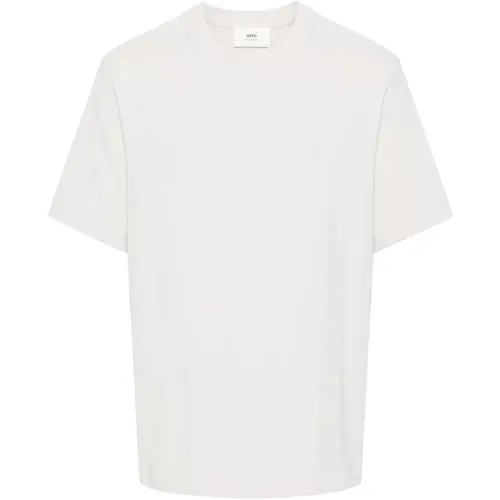 Cotton T-shirt with Embossed Logo , male, Sizes: M - Ami Paris - Modalova