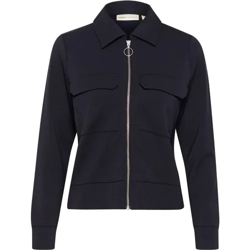 Blauer Cardigan mit Reißverschluss , Damen, Größe: M - InWear - Modalova