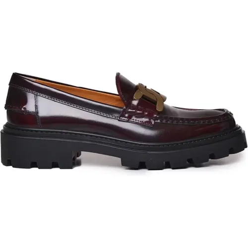 Womens Lug Moccasins in Bordeaux , female, Sizes: 6 UK - TOD'S - Modalova