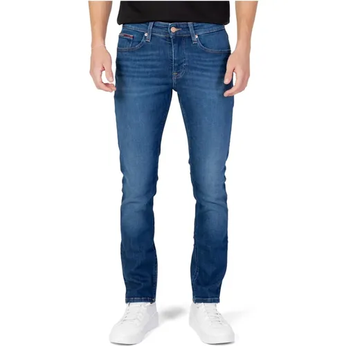 Blaue Plain Denim Jeans mit Reißverschluss , Herren, Größe: W38 L32 - Tommy Jeans - Modalova