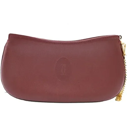 Pre-owned Leather clutches , female, Sizes: ONE SIZE - Cartier Vintage - Modalova