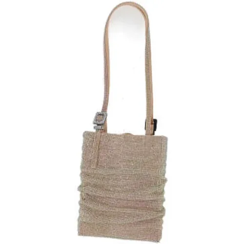 Metallic Knit Handbag with Dark Crystals , female, Sizes: ONE SIZE - Benedetta Bruzziches - Modalova