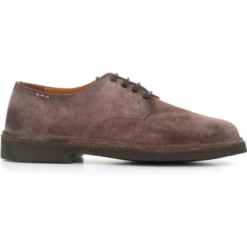 Braune Wildleder Derby-Schuhe mit runder Spitze - Alexander Hotto - Modalova