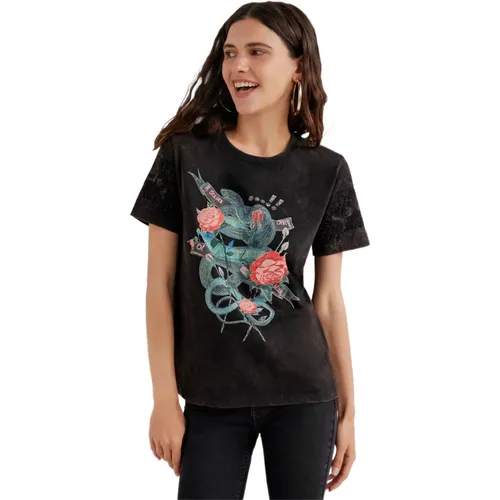 T-shirts print , female, Sizes: XS, S - Desigual - Modalova