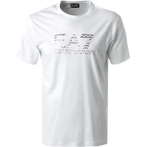 Essential Striped T-shirt with Cotton , male, Sizes: S - Emporio Armani EA7 - Modalova