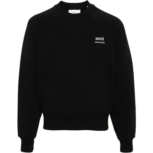 Cotton Sweater with Logo Print , female, Sizes: M, XS - Ami Paris - Modalova