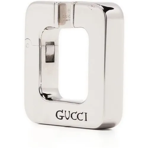 Silver Embossed Logo Earrings , female, Sizes: ONE SIZE - Gucci - Modalova