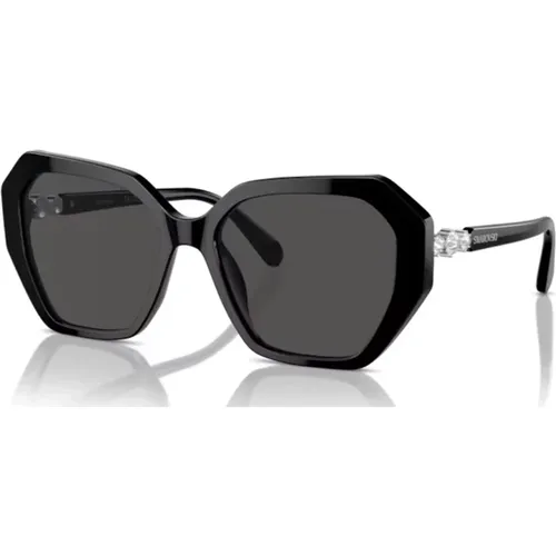 Dark Grey Sunglasses , female, Sizes: 56 MM - Swarovski - Modalova