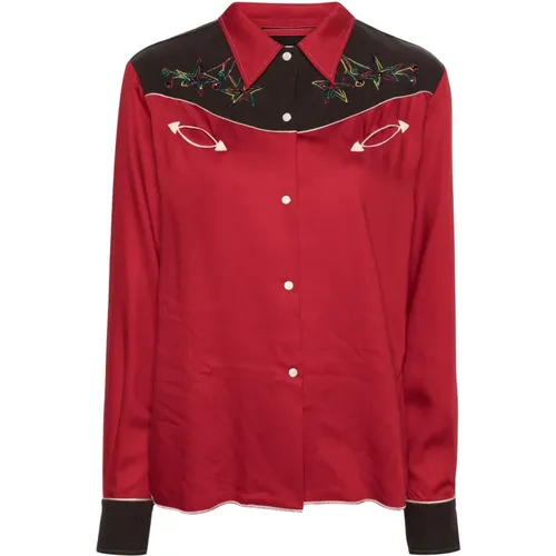 Red Western Shirt , female, Sizes: 3XL, XL - Bode - Modalova
