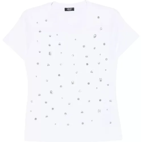 Lässiges Baumwoll T-Shirt , Damen, Größe: XS - Liu Jo - Modalova