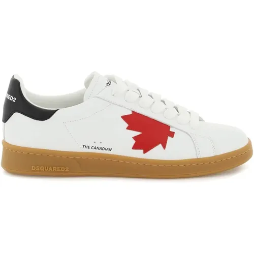 Boxer Sneakers in Smooth Leather , male, Sizes: 8 UK, 10 UK - Dsquared2 - Modalova