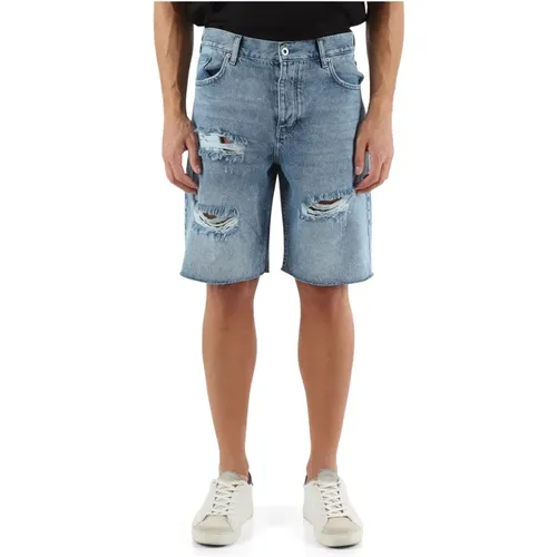 Denim Bermuda Jeans mit lockerem Schnitt , Herren, Größe: W32 - Karl Lagerfeld - Modalova