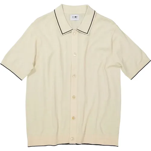 Klassisches Ecru Polo Shirt , Herren, Größe: 2XL - Nn07 - Modalova