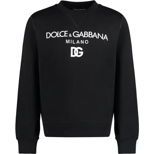 Samt-Print Baumwoll-Sweatshirt - Dolce & Gabbana - Modalova