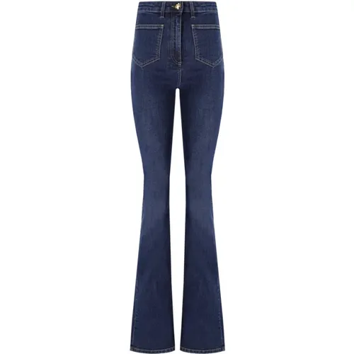 Dunkelblaue Flare Jeans , Damen, Größe: W25 - Elisabetta Franchi - Modalova