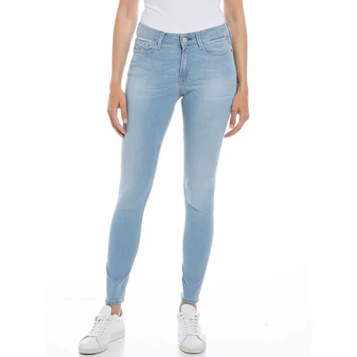 Skinny Jeans mit hoher Taille , Damen, Größe: W25 L30 - Replay - Modalova