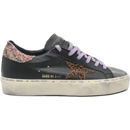 Black Leopard Hi-Star Sneakers , female, Sizes: 6 UK - Golden Goose - Modalova