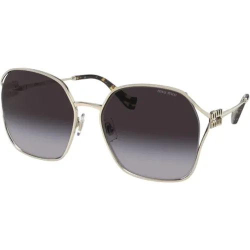 Goldene Sonnenbrille - SMU 52W Stil - Miu Miu - Modalova