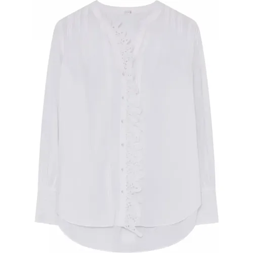 Feminine Shirt Bluse mit Spitzen Detail , Damen, Größe: 2XS - Gustav - Modalova