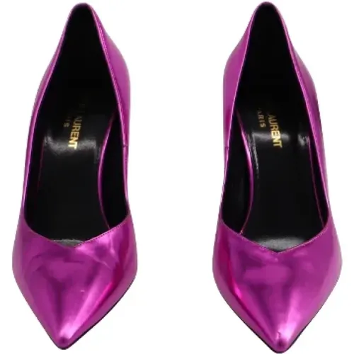 Pre-owned Leather heels , female, Sizes: 4 1/2 UK - Saint Laurent Vintage - Modalova