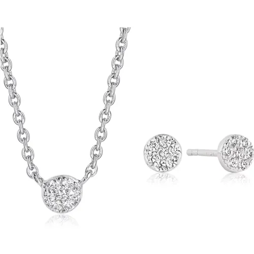 Silber Rhodium Halskette und Ohrringe Set , Damen, Größe: ONE Size - Sif Jakobs Jewellery - Modalova