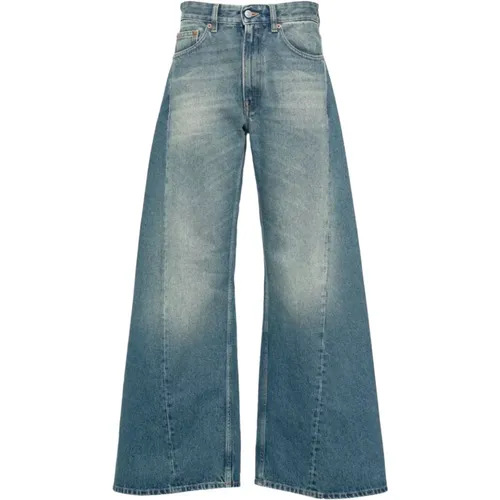 Indigo Wide Leg Denim Jeans , Damen, Größe: W26 - MM6 Maison Margiela - Modalova