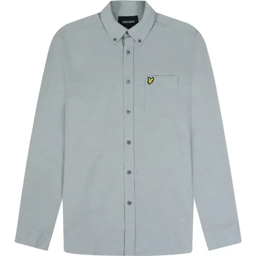 Baumwoll-Leinen-Knopfleiste Hemd , Herren, Größe: XL - Lyle & Scott - Modalova