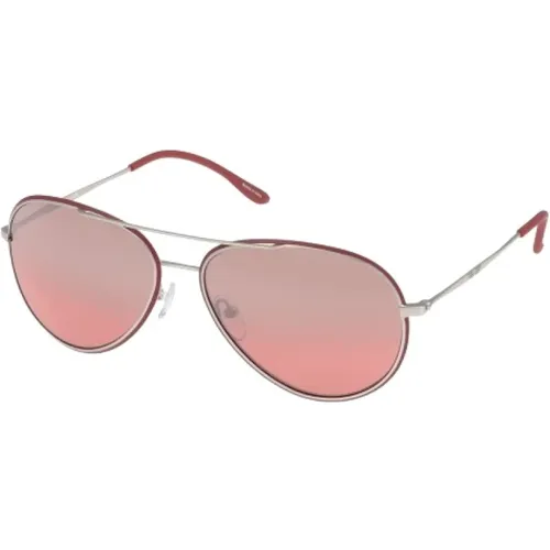 Rote Metallsonnenbrille Unisex Stil , unisex, Größe: 54 MM - Police - Modalova