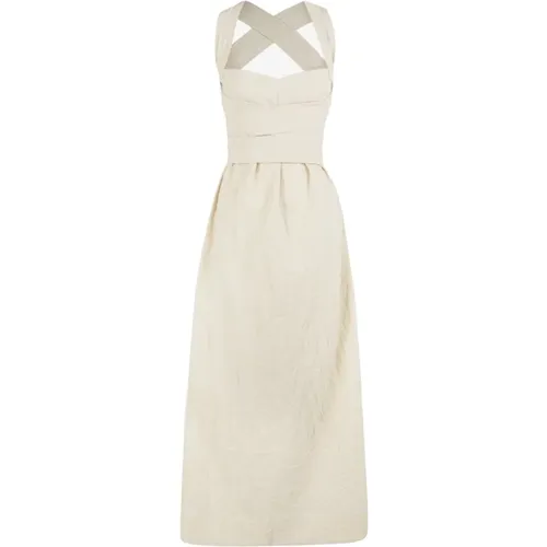 Gilda, cotton, paper and linen crossover dress , female, Sizes: XL, L - Cortana - Modalova