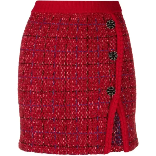 Melange knit mini skirt , female, Sizes: L - Self Portrait - Modalova