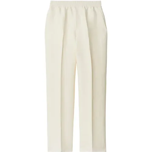 Cream Elasticated Waistband Tapered Leg , female, Sizes: 4XS, 3XS, 2XS, M, XS - Burberry - Modalova