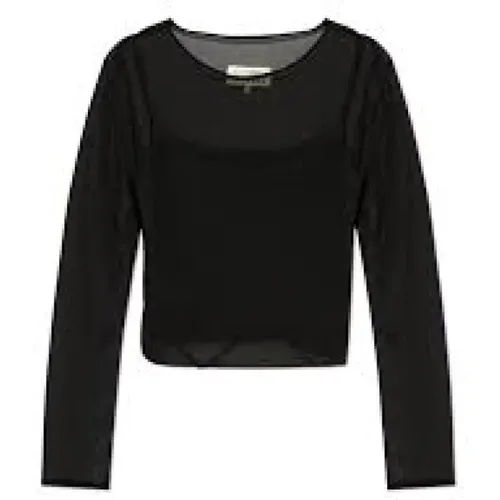 Top with Round Neckline , female, Sizes: XS, S - MM6 Maison Margiela - Modalova