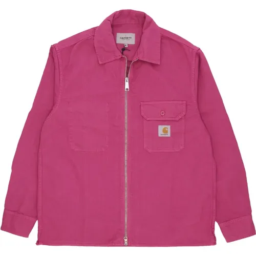 Magenta Rainer Shirt Jacket Garment Dyed , Herren, Größe: M - Carhartt WIP - Modalova
