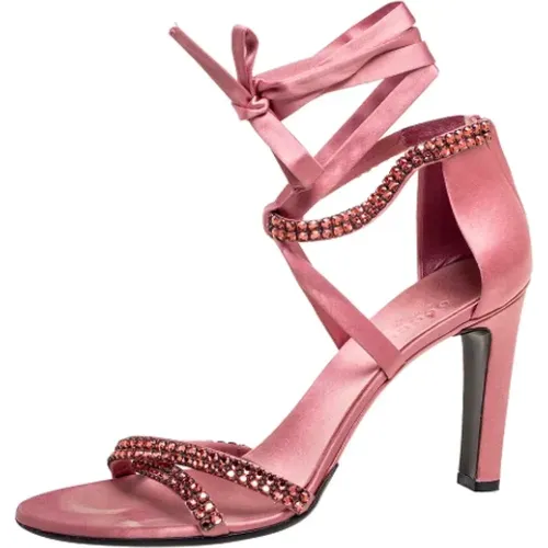 Pre-owned Satin sandals , female, Sizes: 5 1/2 UK - Gucci Vintage - Modalova