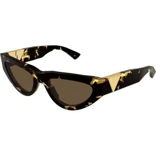 Brown Havana Sunglasses Bv1176S 002 , unisex, Sizes: 55 MM - Bottega Veneta - Modalova