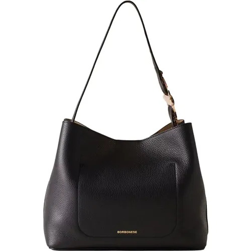 Leather Bucket Bag , female, Sizes: ONE SIZE - Borbonese - Modalova