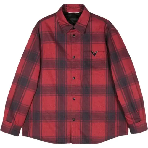 Checkered V Detail Jacket , male, Sizes: 2XL - Valentino Garavani - Modalova