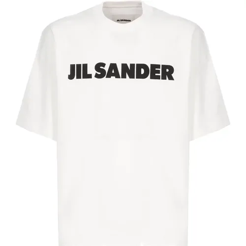 Cotton T-shirt with Printed Logo , male, Sizes: L - Jil Sander - Modalova
