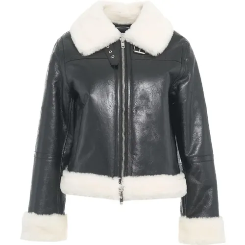 Luxurious Faux Fur Shearling Jacket , female, Sizes: S - Stand Studio - Modalova