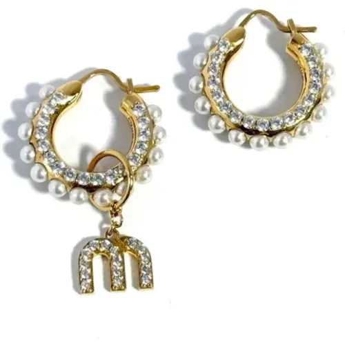 Pre-owned Fabric earrings , female, Sizes: ONE SIZE - Miu Miu Pre-owned - Modalova