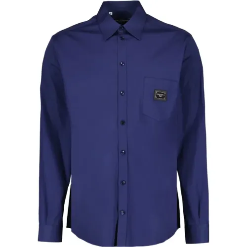 Essential Shirt with Logo and Button Closure , male, Sizes: XL, S, 2XL - Dolce & Gabbana - Modalova