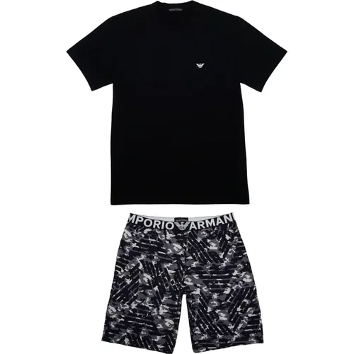 Herren Pyjama-Set Kurzarm Shorts - Emporio Armani - Modalova