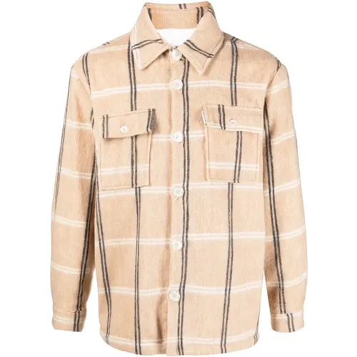 Check-Plaid Jersey-Fleece Shirt , male, Sizes: S, M - Family First - Modalova