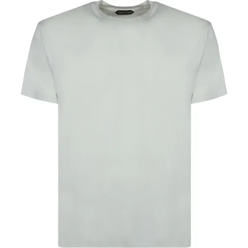 Grünes T-Shirt mit geripptem Saum - Tom Ford - Modalova