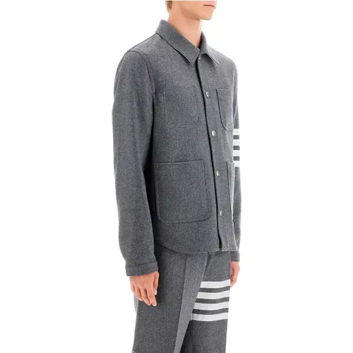 Wool Cashmere Overshirt , male, Sizes: M, S - Thom Browne - Modalova